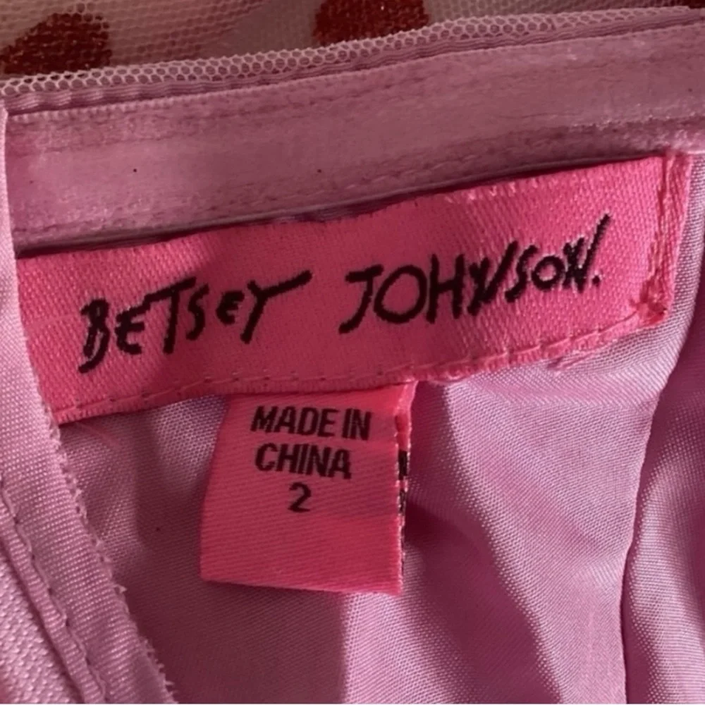 Betsey Johnson Pink Midi Dress with Red Heart Print - Picture 10 of 13